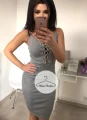 Szara sukienka sznurowana long GREY rozmiar UNI