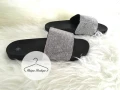 Gumowe klapki CRYSTAL cyrkonie silver black