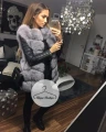 Szara kamizelka z naturalnego futra z lisa