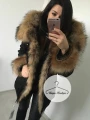 Parka ELQORES CZARNA JENOT królik futro S-XXL