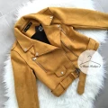 MUSZTARDOWA kurtka ramoneska OSLEY Shaggy mustard