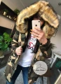 Parka Moro brązowe futro sztuczne REALLY XS-L