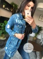 JEANSOWA długa kurtka katana DENIM blue S-L