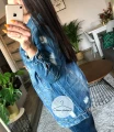 JEANSOWA długa kurtka katana DENIM blue S-L