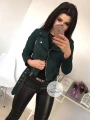 ZIELONA kurtka ramoneska OSLEY Shaggy butelkowa zieleń