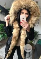 Kurtka parka czarna futro sztuczne beżowe K.Zell XS-XL