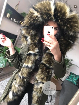 Kurtka Parka KHAKI futro sztuczne MORO K.Zell S-L