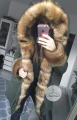 Zimowa parka Khaki Premium natural brązowe futro sztuczne XS-L