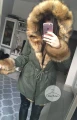 Zimowa parka Khaki Premium natural brązowe futro sztuczne XS-L