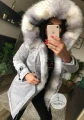 Kurtka Parka Szara Arctic futro sztuczne ombre K.Zell S-L