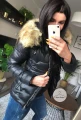 Czarna ocieplana kurtka pikowana ozdobne suwaki ZIP S-XXL