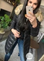 Pikowany ocieplany płaszcz suwaki ZIP S-XXL