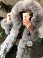 Długa Parka Szara Amerykańska LIS naturalny szary XS-XL
