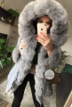 Długa Parka Szara Amerykańska LIS naturalny szary XS-XL