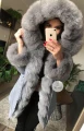 Długa Parka Szara Amerykańska LIS naturalny szary XS-XL