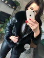 Czarny damski kożuszek z futrem naturalnym Black Fox