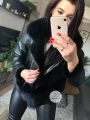 Czarny damski kożuszek z futrem naturalnym Black Fox