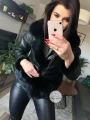 Czarny damski kożuszek z futrem naturalnym Black Fox