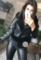 Czarny damski kożuszek z futrem naturalnym Black Fox