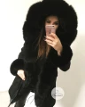 Parka amerykańska czarna z futrem sztucznym