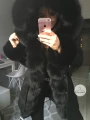 Parka amerykańska czarna z futrem sztucznym