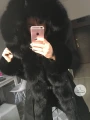Parka amerykańska czarna z futrem sztucznym