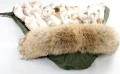 Długa parka khaki z jenotem naturalnym