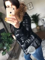 Kurtka pikowana exclusive z futrem z jenota naturalnym