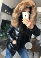 Kurtka pikowana exclusive z futrem z jenota naturalnym