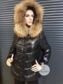 Kurtka pikowana exclusive z futrem z jenota naturalnym