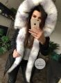 Czarna Kurtka Parka Arctic futro sztuczne ombre K.Zell S-L