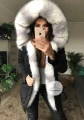 Czarna Kurtka Parka Arctic futro sztuczne ombre K.Zell S-L