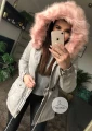 Kurtka Really parka szara z futrem sztucznym