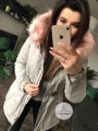 Kurtka Really parka szara z futrem sztucznym