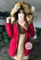 Czerwona parka ze sztucznym futrem Really