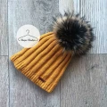Zimowa czapka prążek JENOT NATURALNY kolory one size