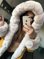 Parka zimowa Premium musztardowa z futrem sztucznym