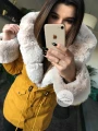 Parka zimowa Premium musztardowa z futrem sztucznym