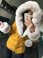 Parka zimowa Premium musztardowa z futrem sztucznym