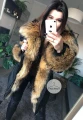 Czarna puchowa parka Supreme futro naturalne jenot naturalny S-XL