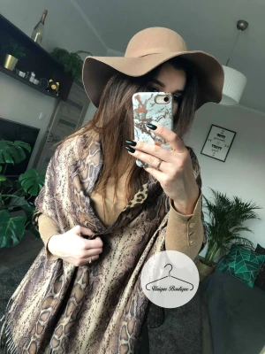 Dwustronny szal chusta SNAKE/LEOPARD zwierzęcy motyw print