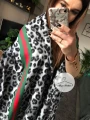Szal chusta GREEN LEOPARD zwierzęcy motyw