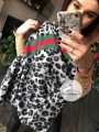 Szal chusta GREEN LEOPARD zwierzęcy motyw
