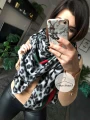 Szal chusta GREEN LEOPARD zwierzęcy motyw