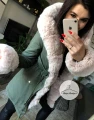 Zimowa parka KHAKI premium beżowe futro sztuczne xs-l