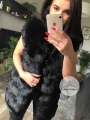 Kamizelka futro sztuczne czarna BLACK FOX