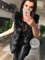 Kamizelka futro sztuczne czarna BLACK FOX
