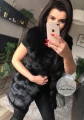 Kamizelka futro sztuczne czarna BLACK FOX