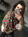 Szal chusta RED LEOPARD zwierzęcy motyw