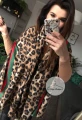 Szal chusta RED LEOPARD zwierzęcy motyw